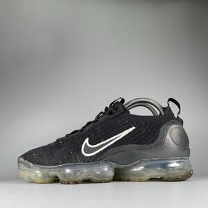 Nike Air VaporMax 2021 Flyknit Women's Size 8.5 Black Running Shoes Sneakers GUC